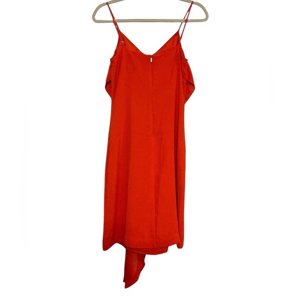 Trina Turk Women's Starry Dress Draped Crepe Tie Front‎ Orange size 0 NWT - Picture 6 of 11